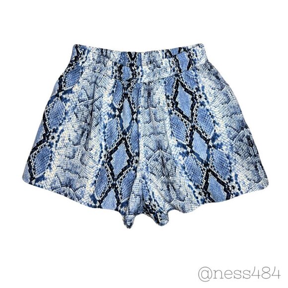 Karlie Blue Snakeskin (faux) Shorts Small - Picture 1 of 4